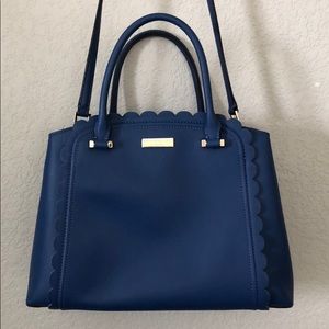kate spade cobalt scalloped handbag